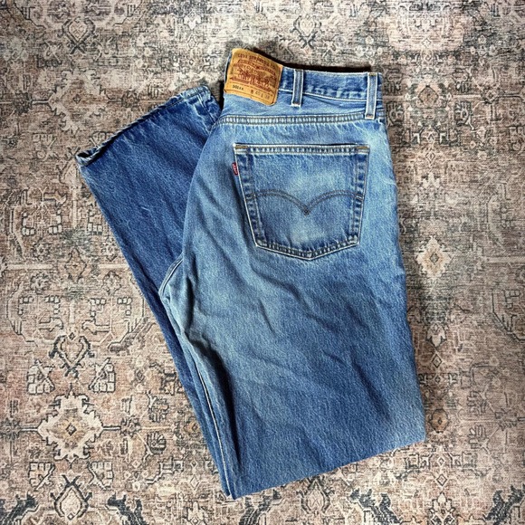 Vintage 90s Levi's 501xx Jeans Mens 37x33 Blue Cotton Denim Straight Button-Fly